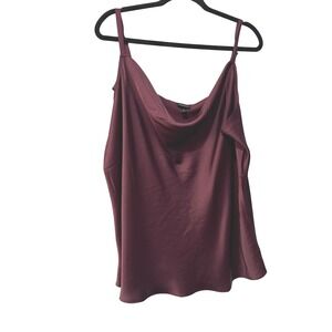 Torrid Burgundy Cowl Neck Camisole Tank Top Plus Size 1 Wine Red Silky Strappy